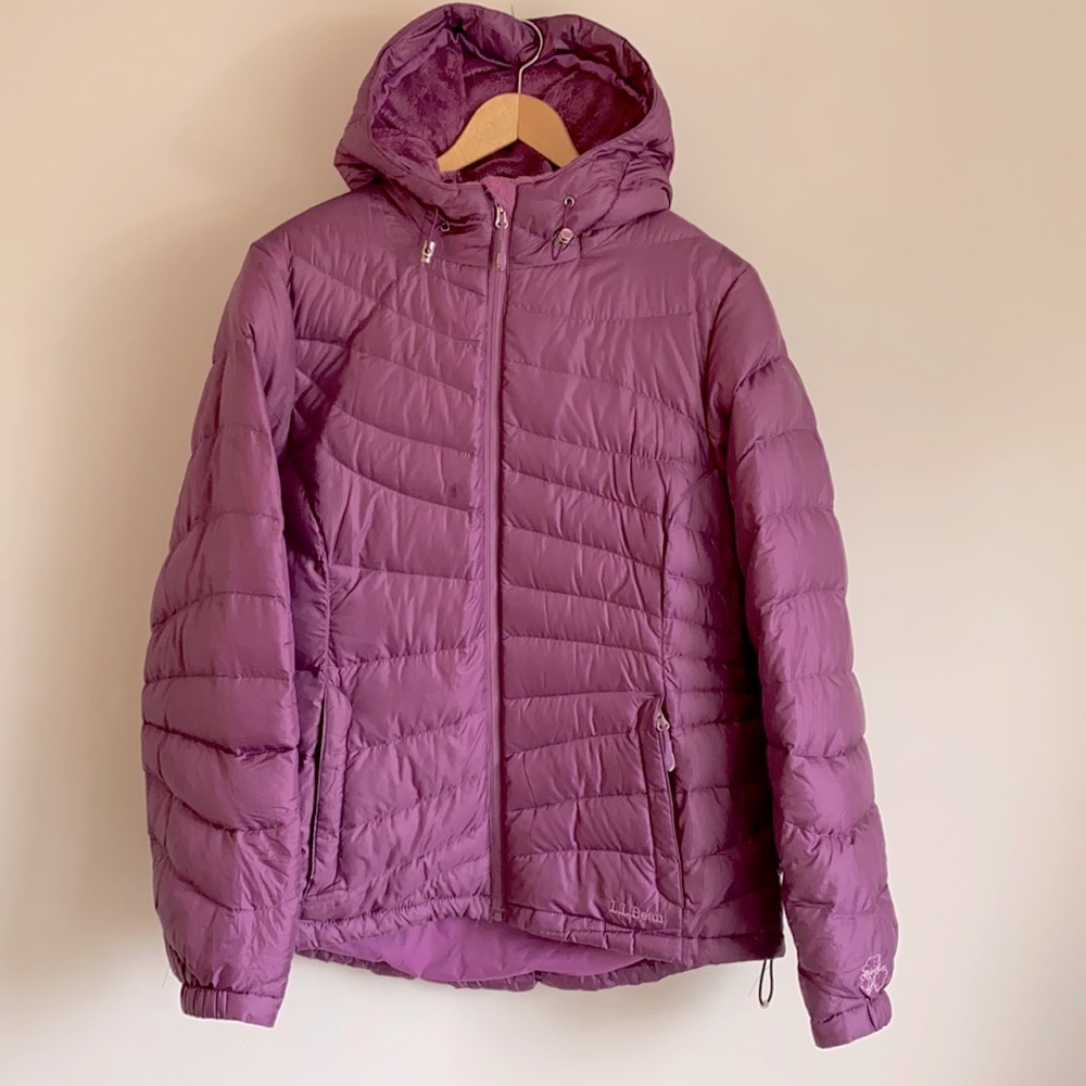 L.L Bean Purple Light Puffer Coat